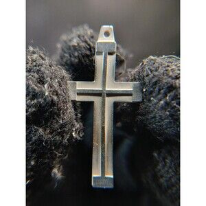 Sterling Silver Cross Charm Modern Minimalist
